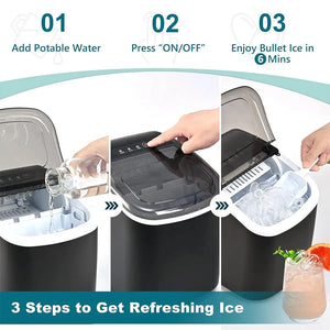Portable Countertop Ice Maker – Fast 26lbs/Day Ice Machine