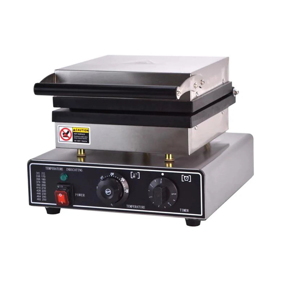 Commercial waffle maker on a white background